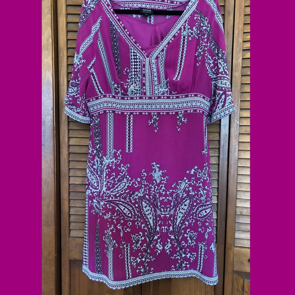 Nicole by Nicole Miller Pink Black White Dress